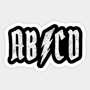 AB/CD Distressed Look Sticker
